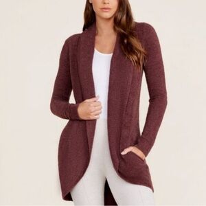 Barefoot Dreams CozyChic Lite Cardigan in Maroon